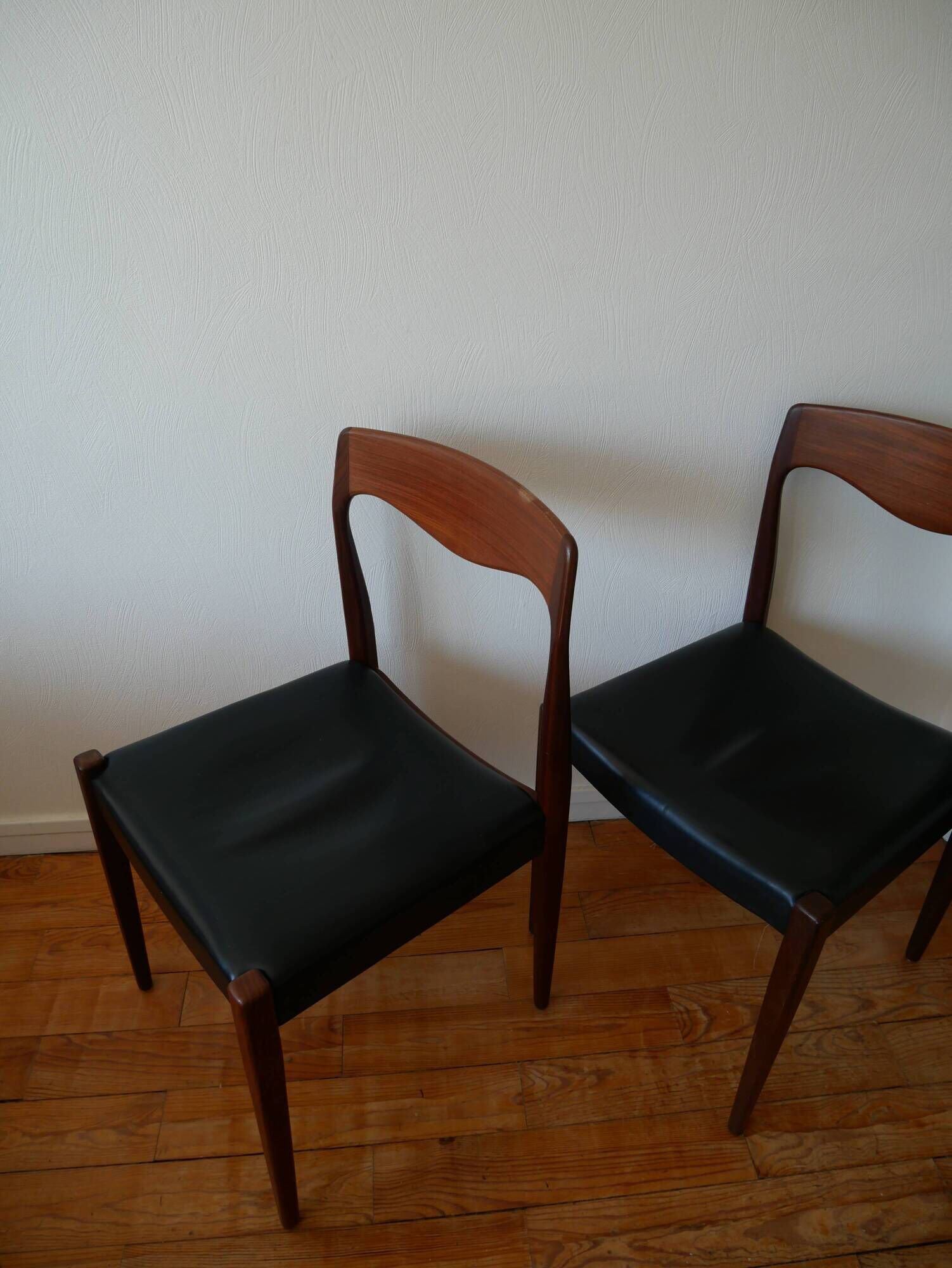 Pair of Scandinavian teak chairs by Niels O. Moller circa 1950