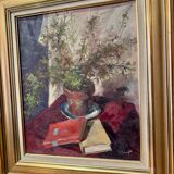 20th century still life painting with books