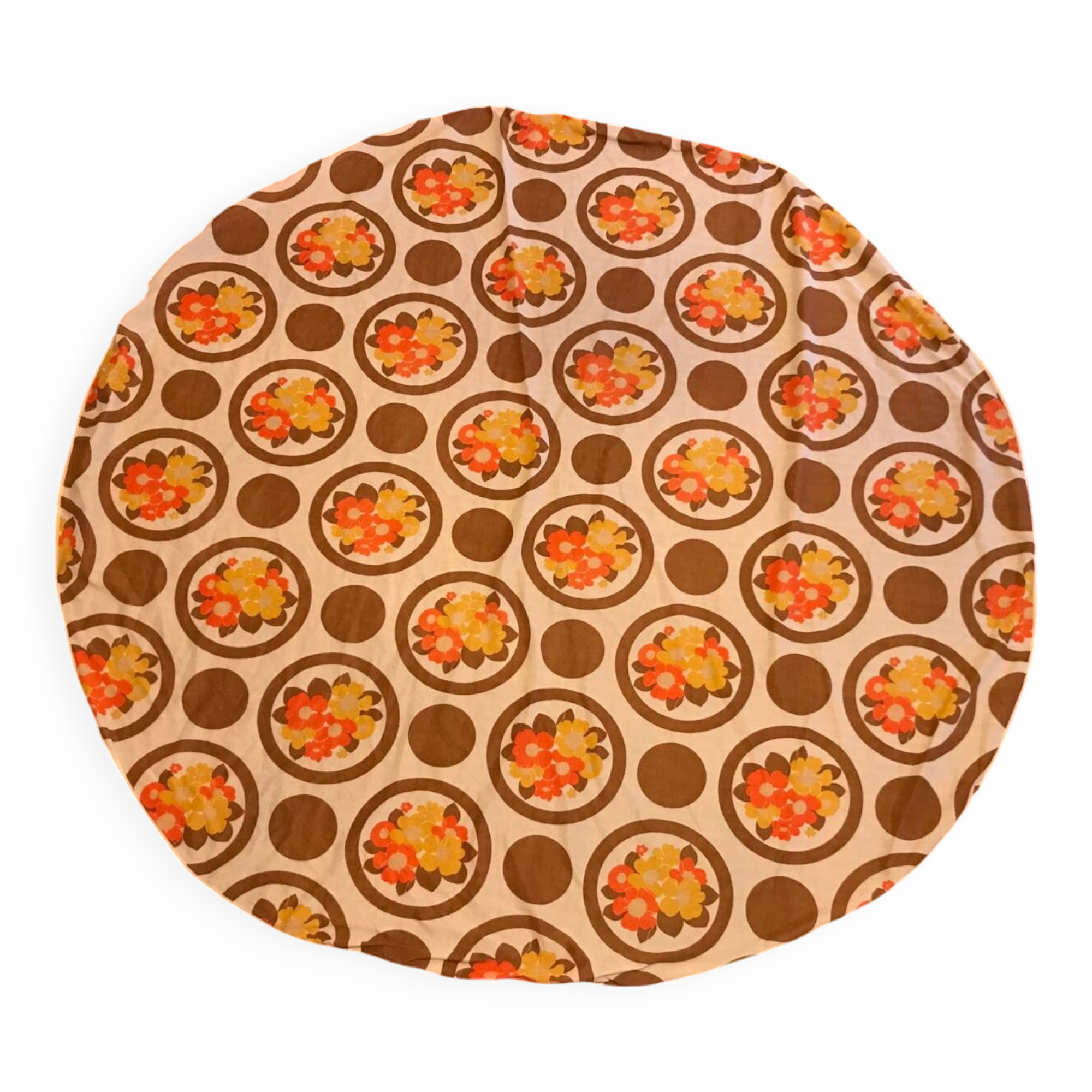 Old vintage flower tablecloth