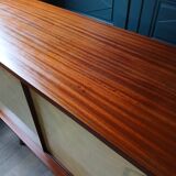 Sideboard with compass feet in wood and formica
