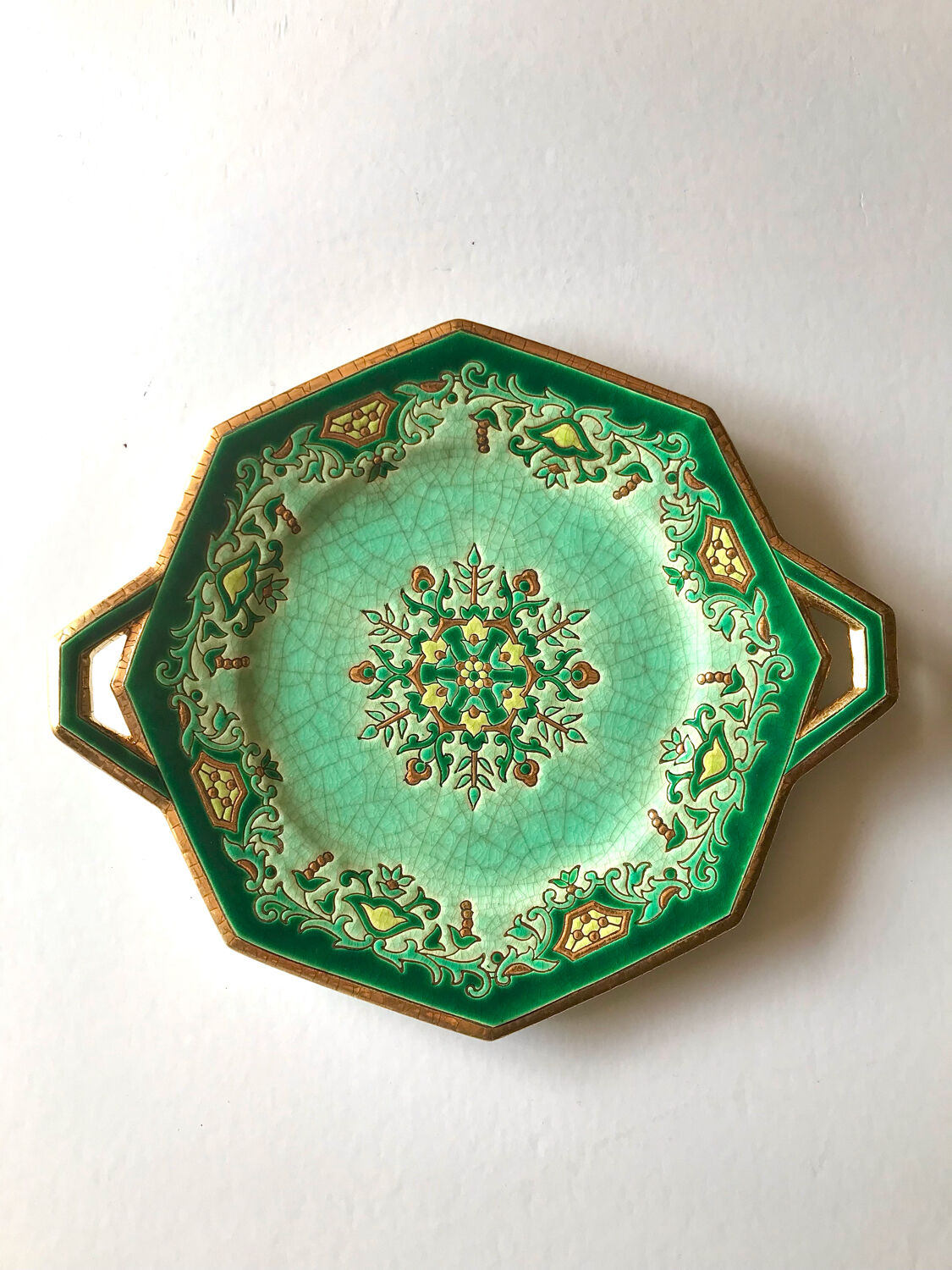 Plat à gâteau Longwy Chevreuse émaux MP Chevallier