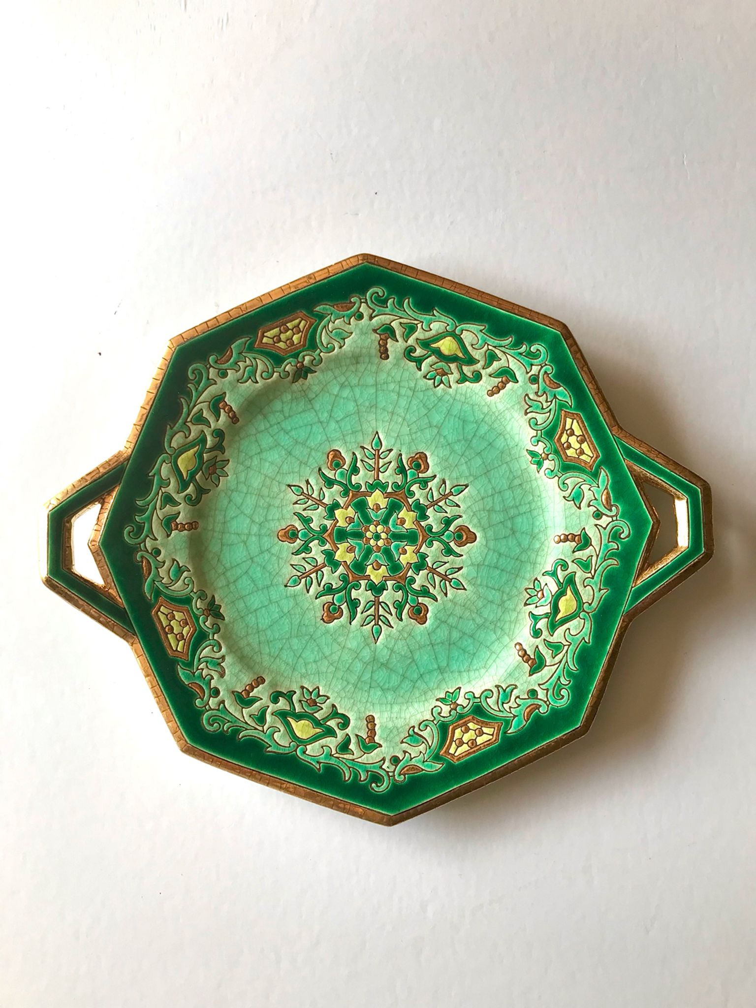 Plat à gâteau Longwy Chevreuse émaux MP Chevallier