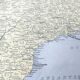 Old map of South America Brazil Bolivia Paraguay 43x43cm from 1950