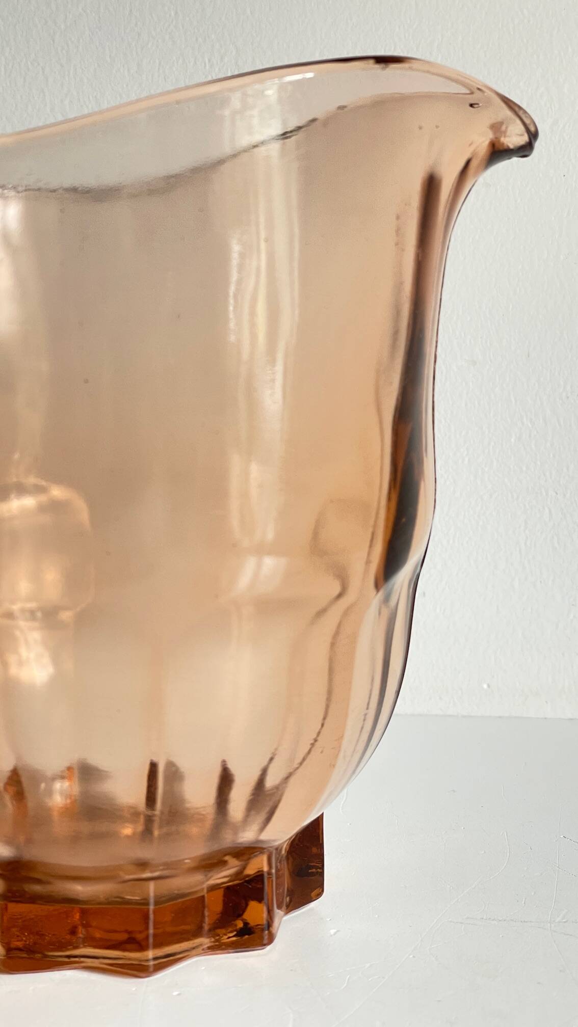 Vintage amber-pink glass pitcher 1 liter