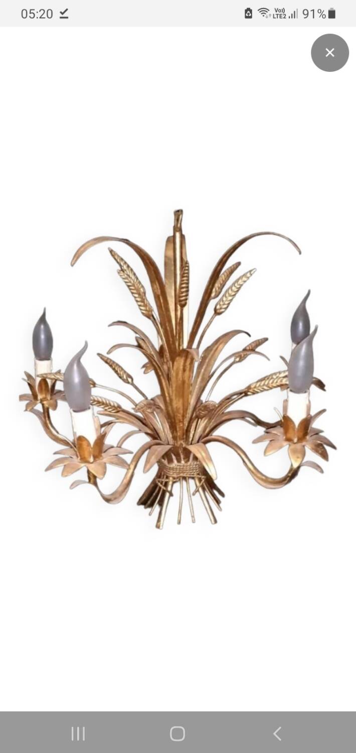 Golden Wheat Ear Chandelier