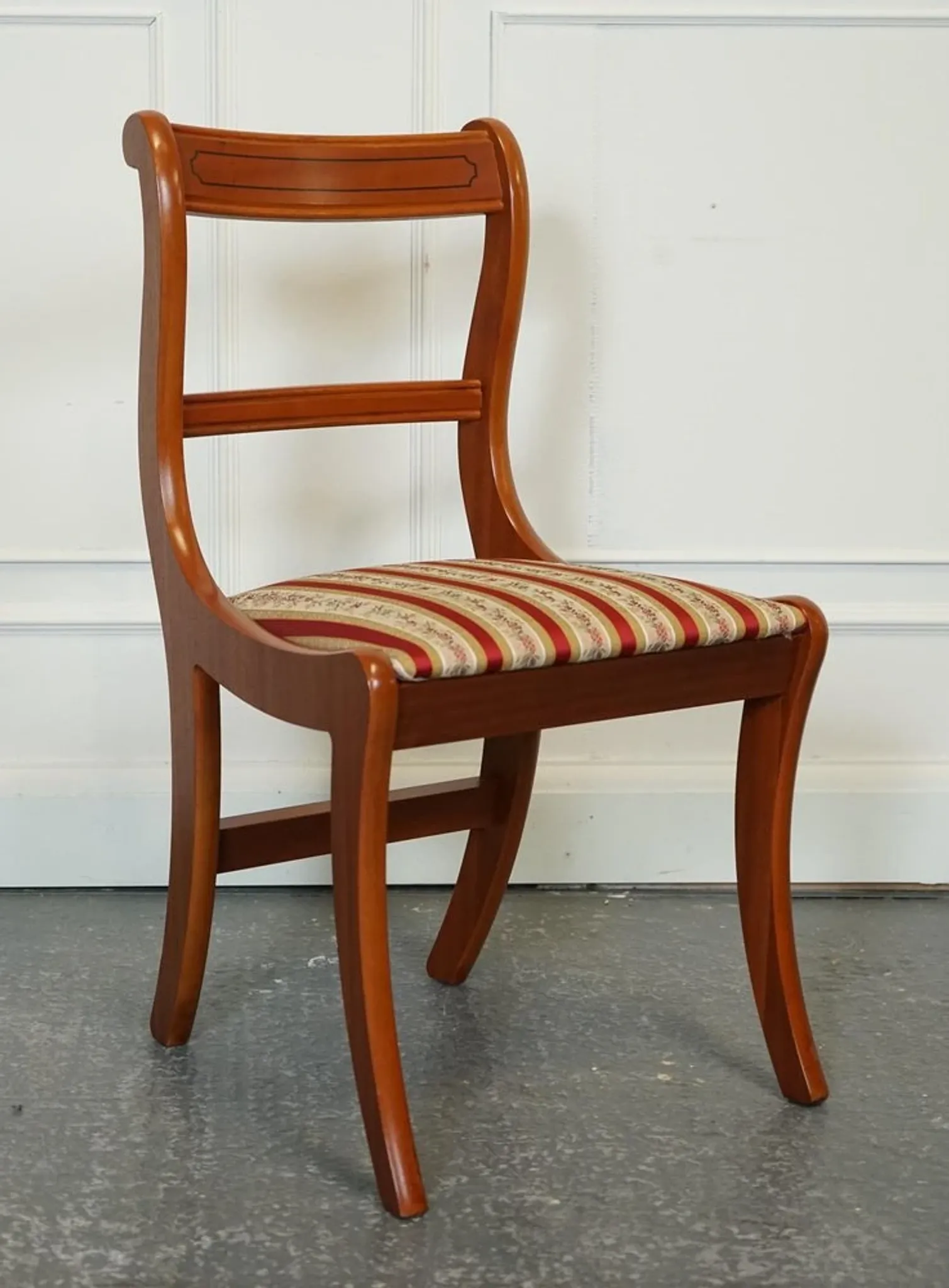 Vintage Yew Wood Dining Chairs, Set of 8