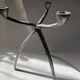 Scandinavian design tripod aluminum candlestick holder silver metal