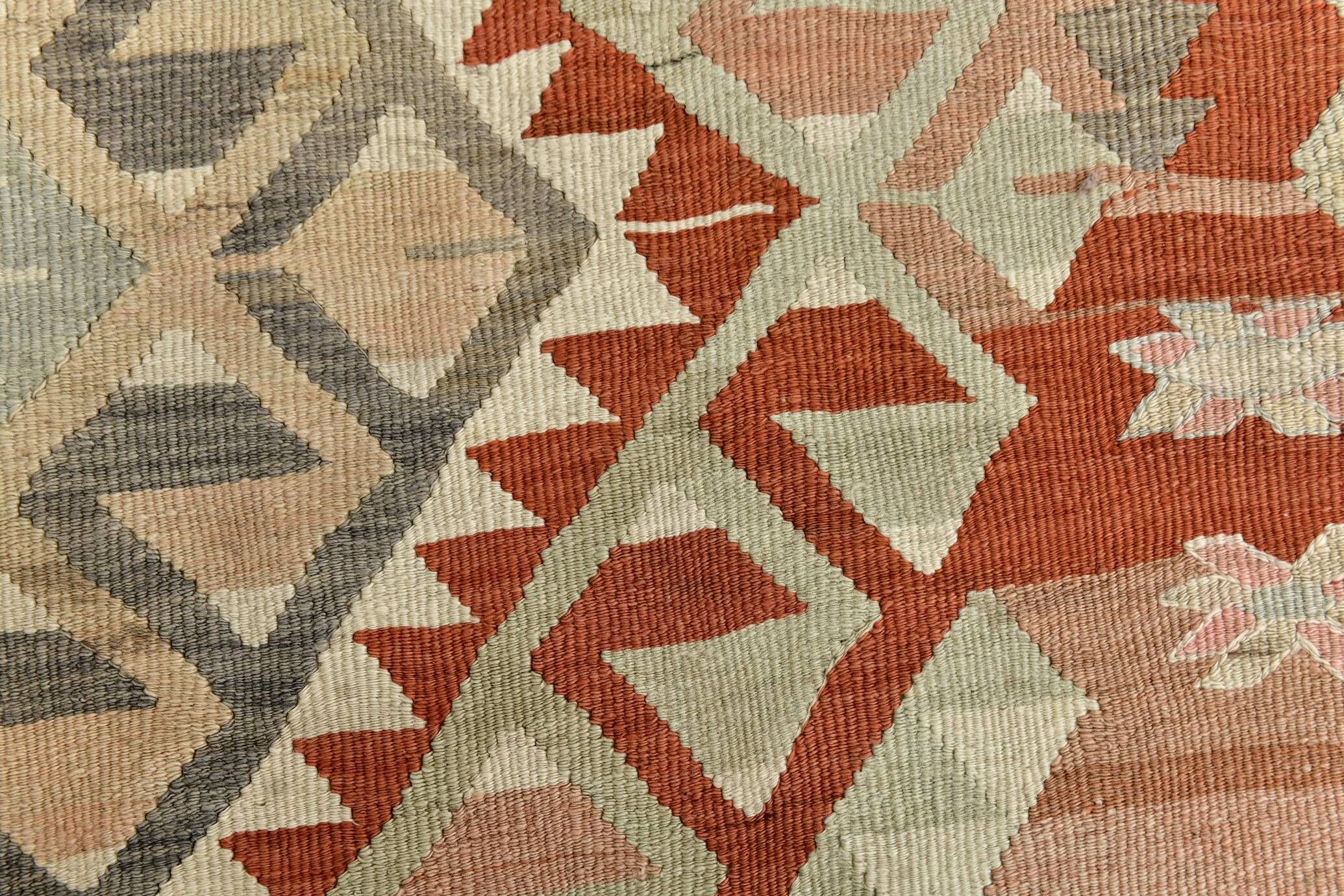 5x7 Brown & Red Turkish Vintage Kilim Rug 148x223Cm SK 35162
