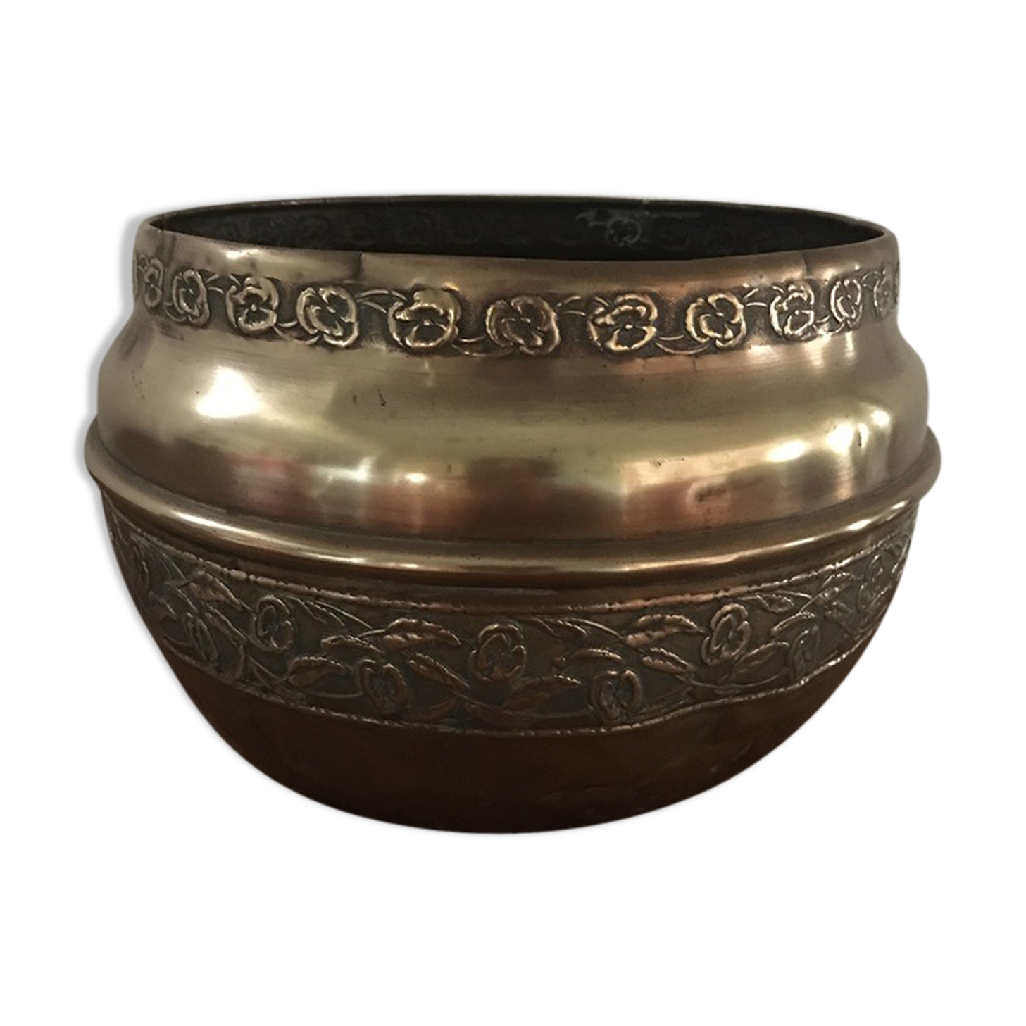 Brass pot cover art deco style