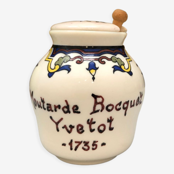 Mustard pot Yvetot bocquet with flower pattern
