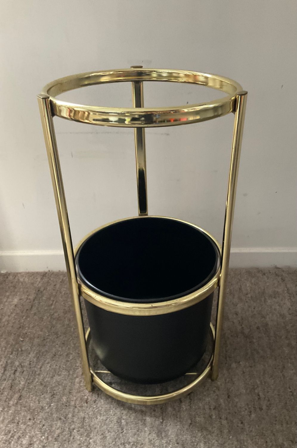 Vintage umbrella door in gilded metal 70s