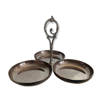 Vintage silver-plated metal bowl servant