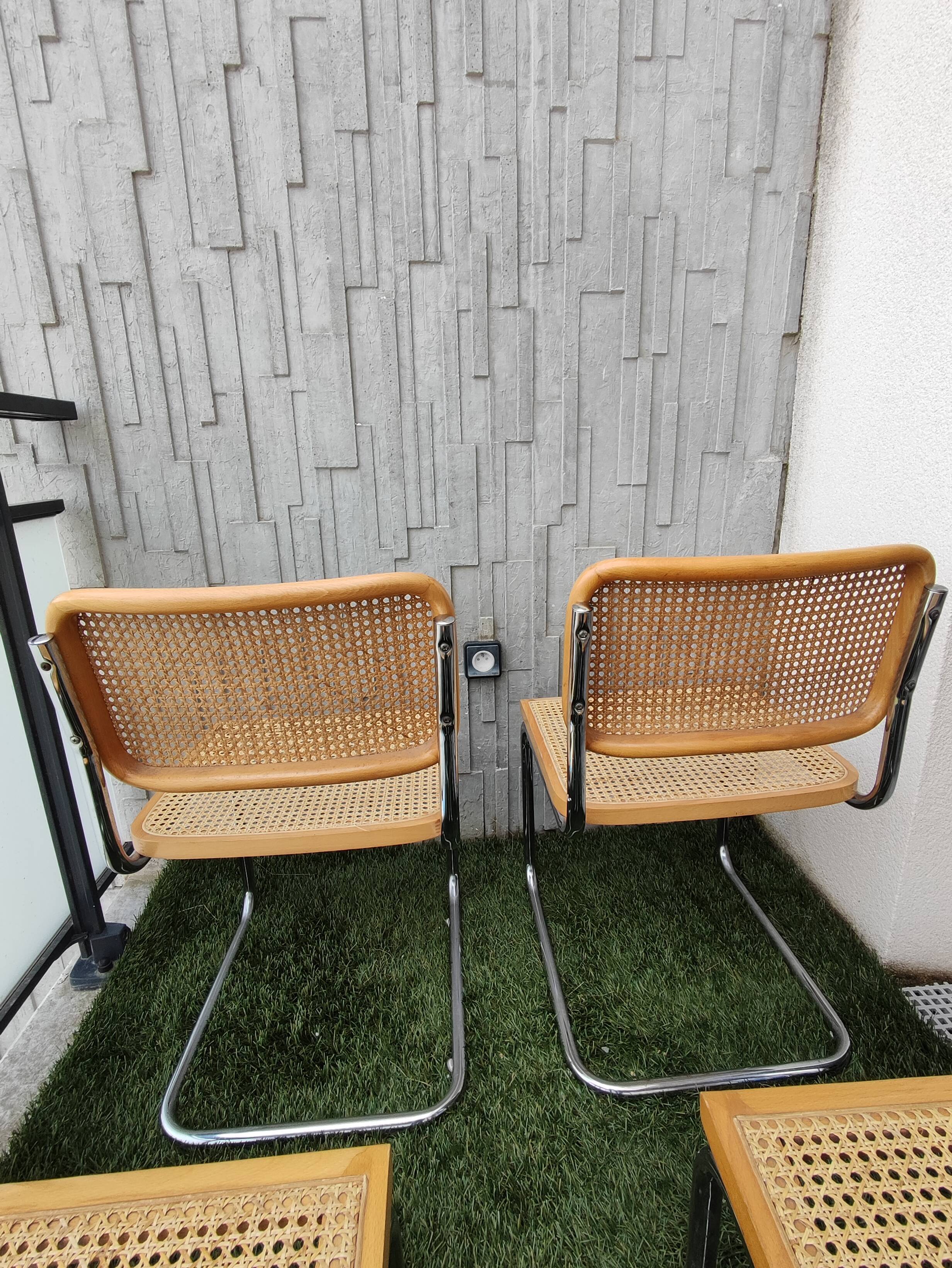 Set of 4 Cesca B32 chairs by Marcel Breuer