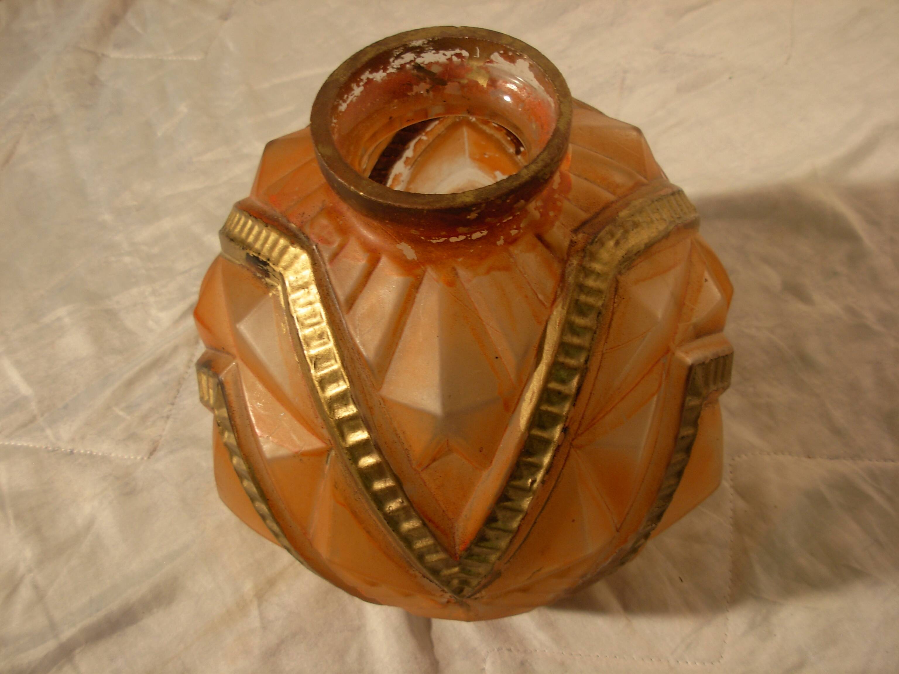 Art-deco ball vase "diamond points"