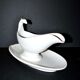 Sarreguemines antique earthenware sauce boat U&C opaque eagle's head
