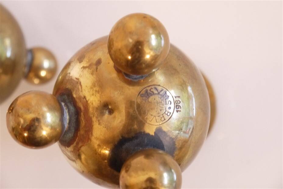 Pair of Scandinavian brass candlesticks from Gusum 1970