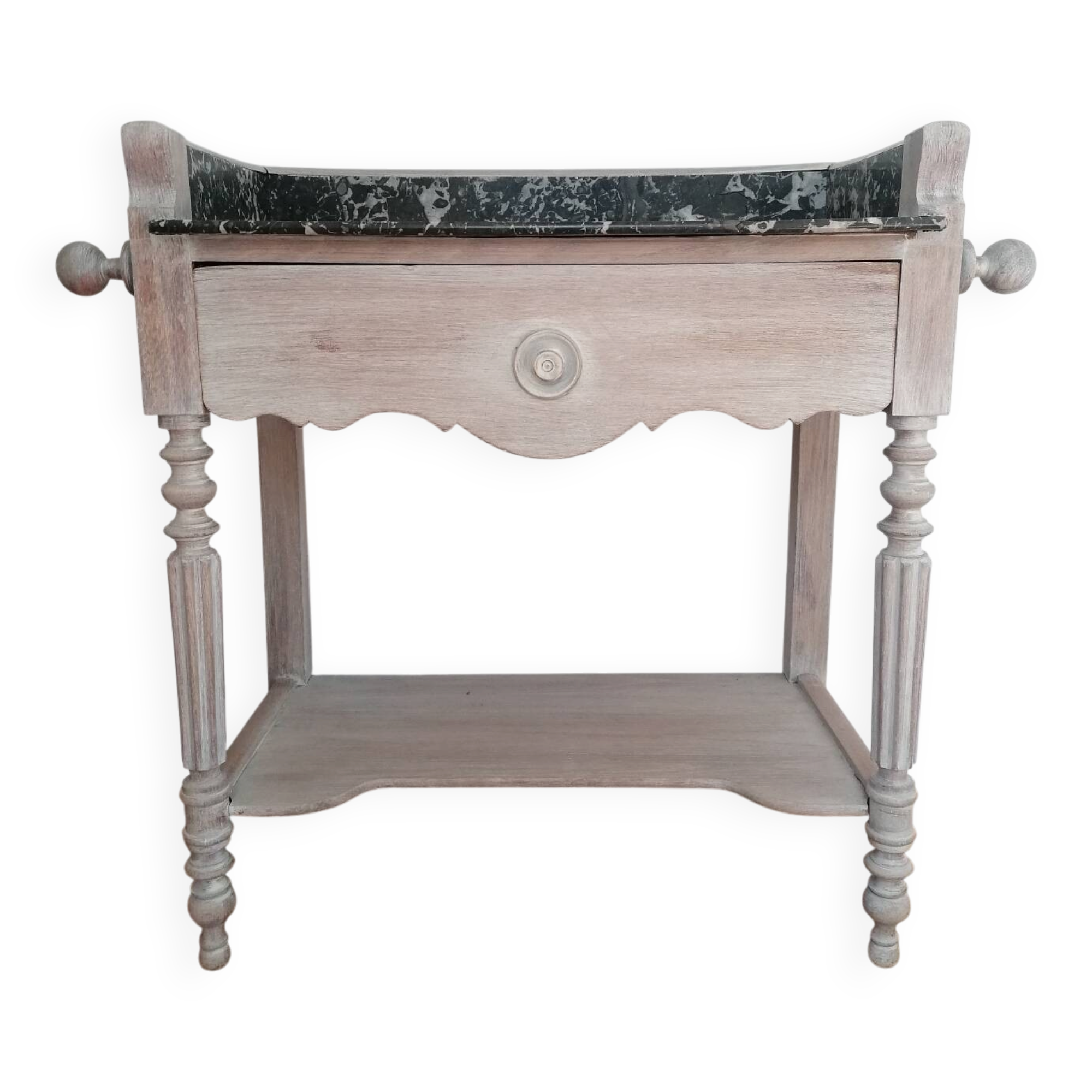 Beautiful antique dressing table, reimagined with a marble top.