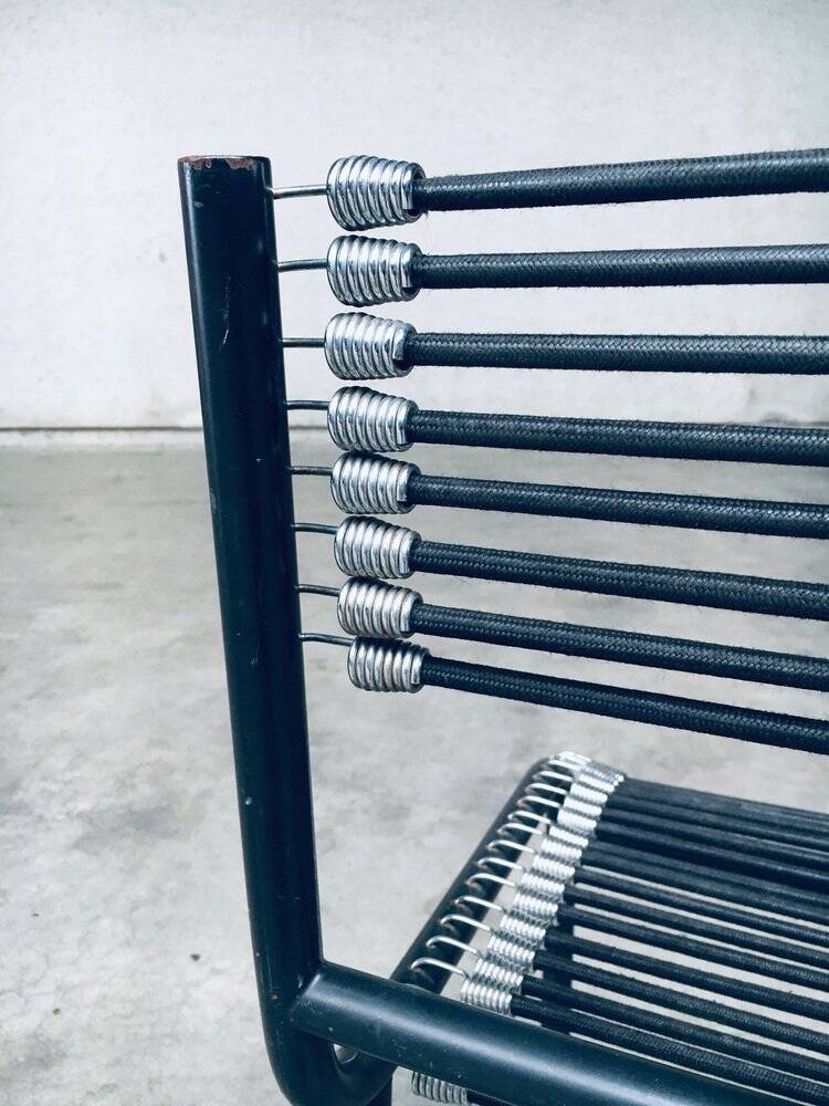 Postmodern sandows chairs attributed to rene herbst for ecart international, 1980s, set of 6