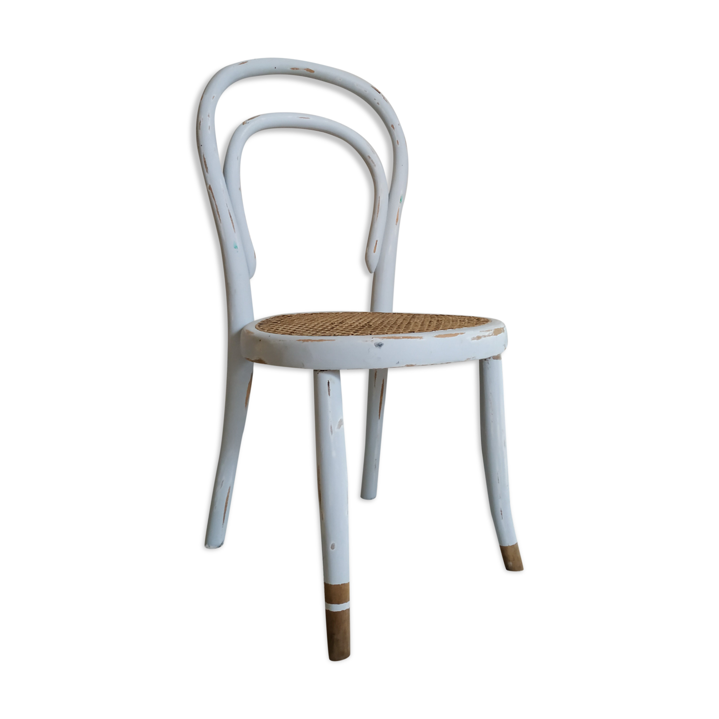 Children's tuna cannage chair renovated in sky blue