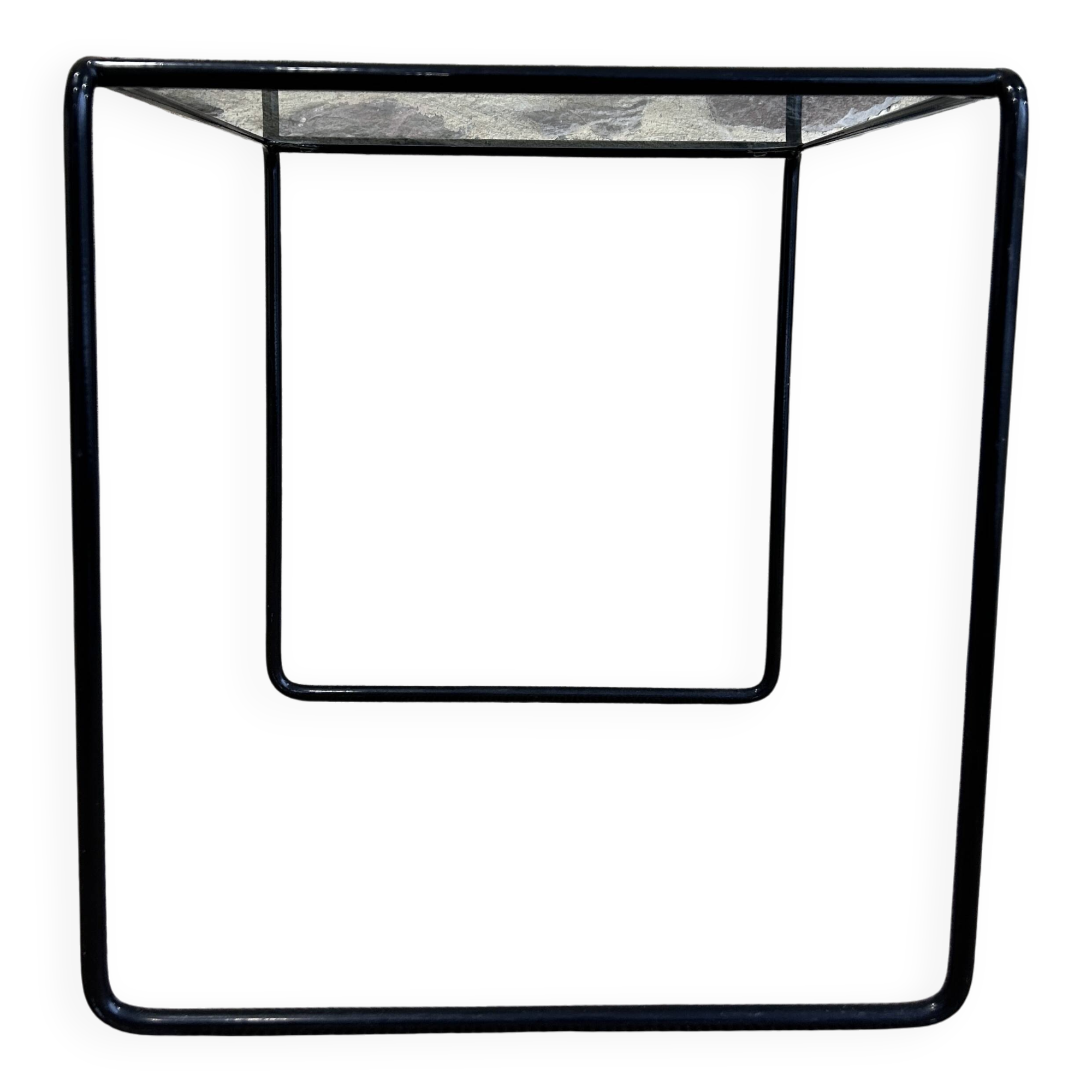 Black wire metal side table