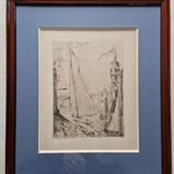 Herbert Lespinasse (1884-1972) - Engraving - The Departure of the Sailing Ship