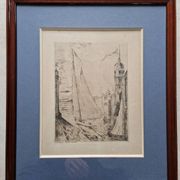 Herbert Lespinasse (1884-1972) - Engraving - The Departure of the Sailing Ship
