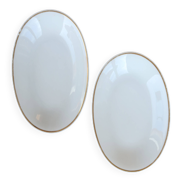 Raviers vintage en porcelaine blanche et liseré doré