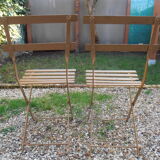Paire de chaises pliante de jardin ou de bistrot ancienne