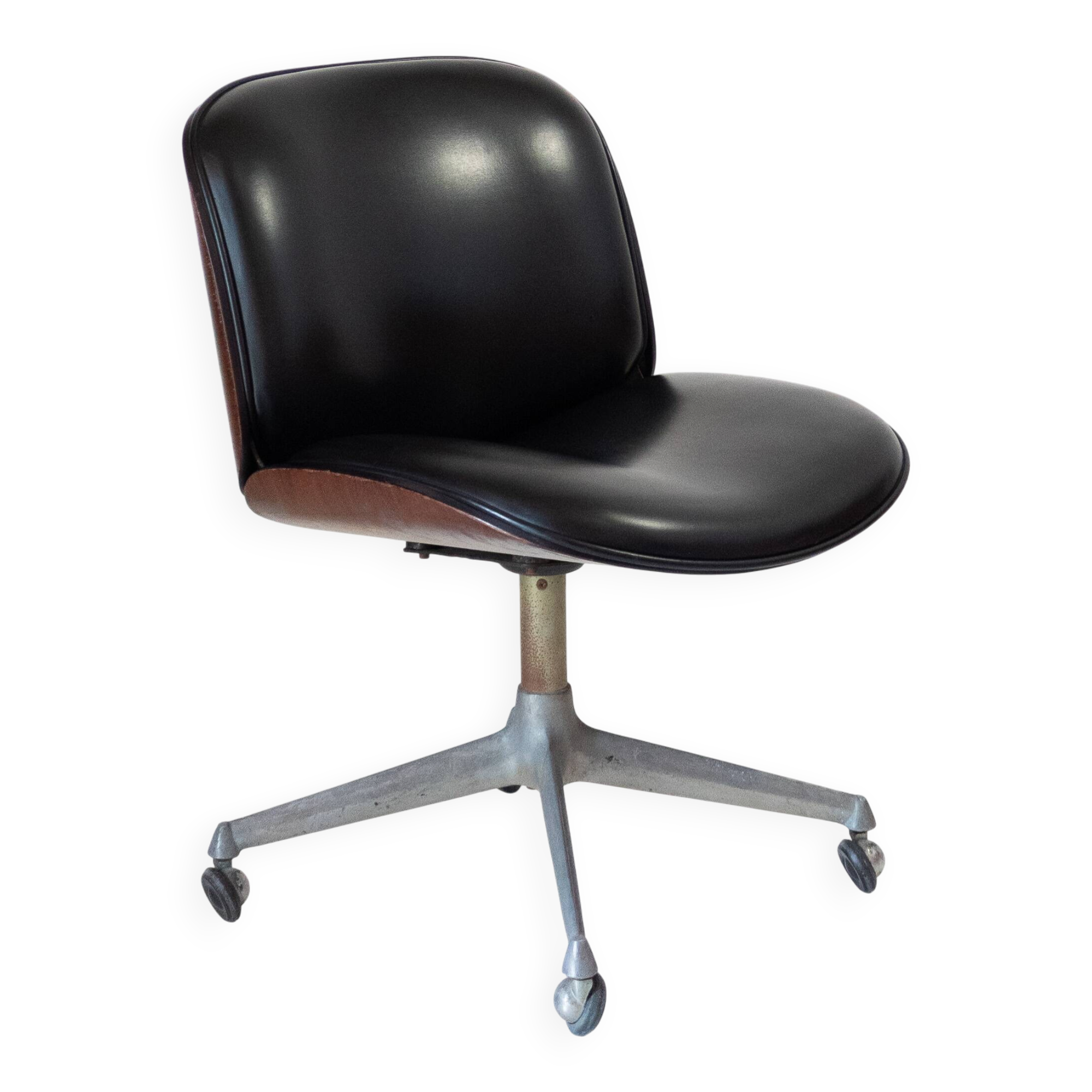 First Edition "Parioli"  Leather Office Chair by Ennio Fazioli for MIM Roma