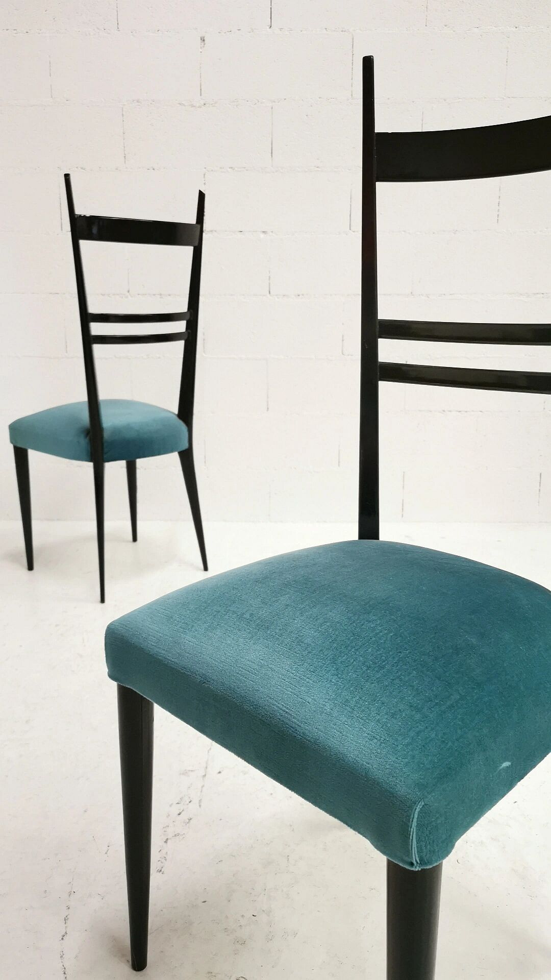 Pair of Italian high-backed chairs, 1950s