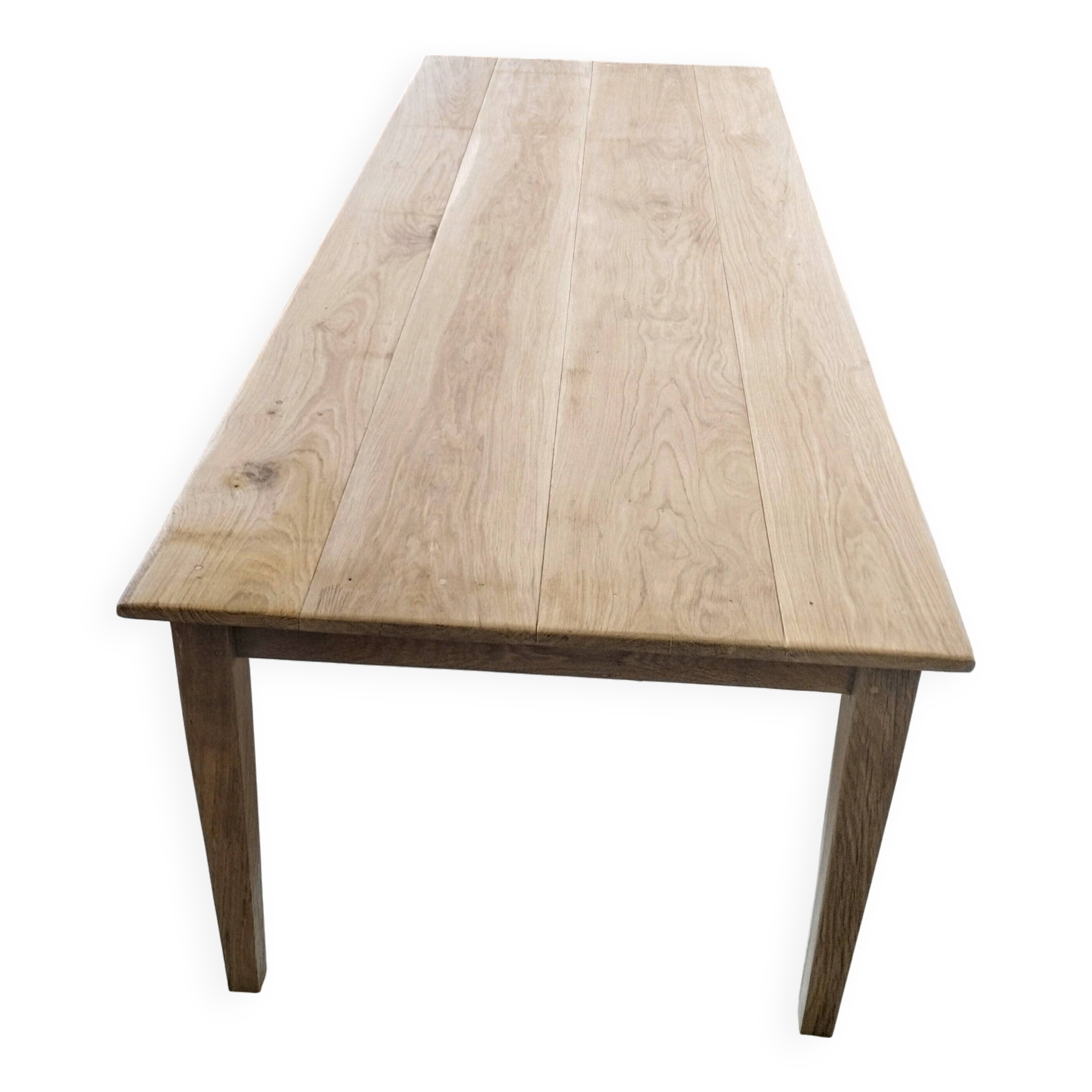 Large solid oak farmhouse table with two drawers 260 cm x 100 cm