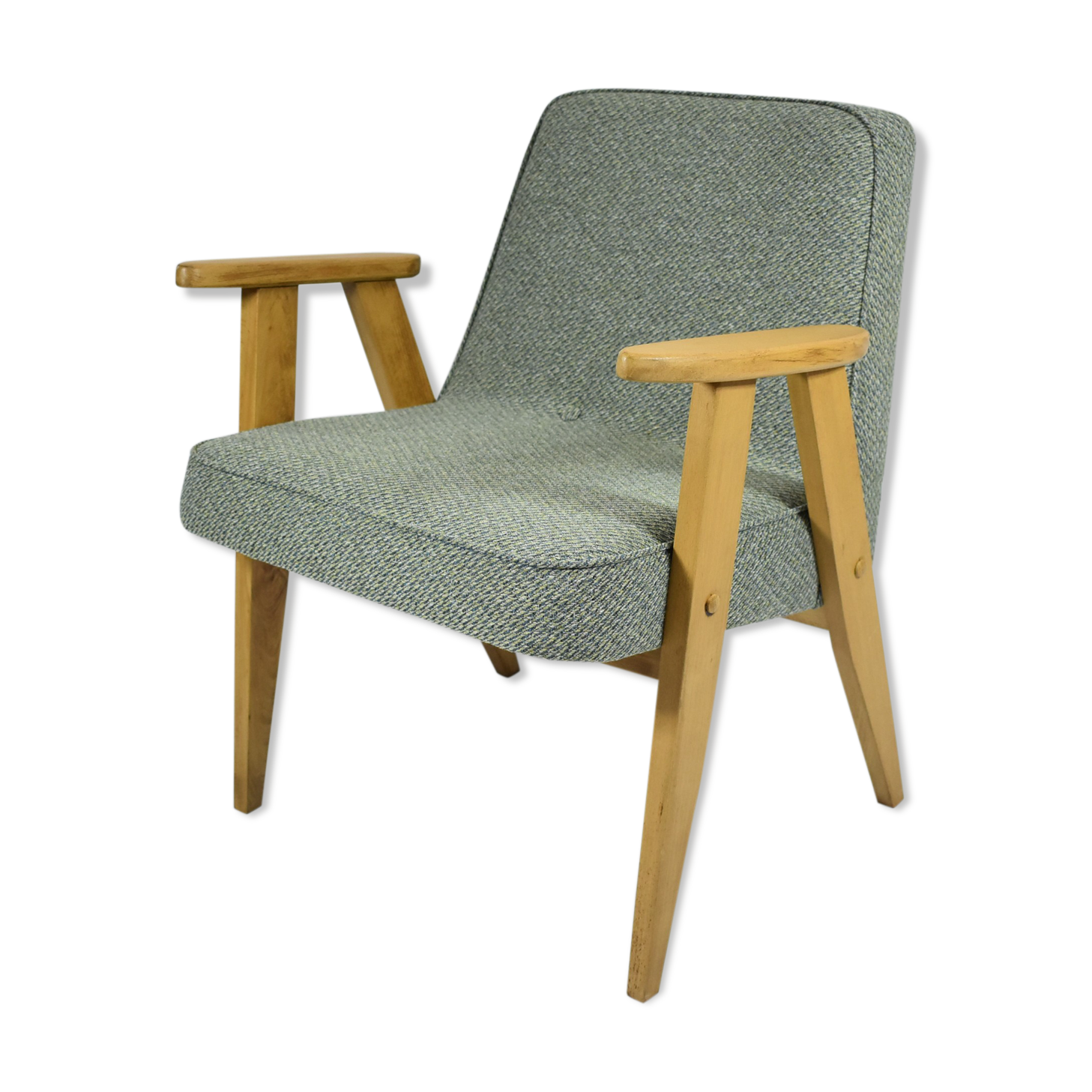 Vintage original armchair model 366, Poland, 1960s, green
