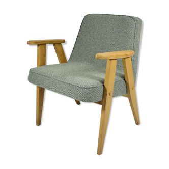 Vintage original armchair model 366, Poland, 1960s, green