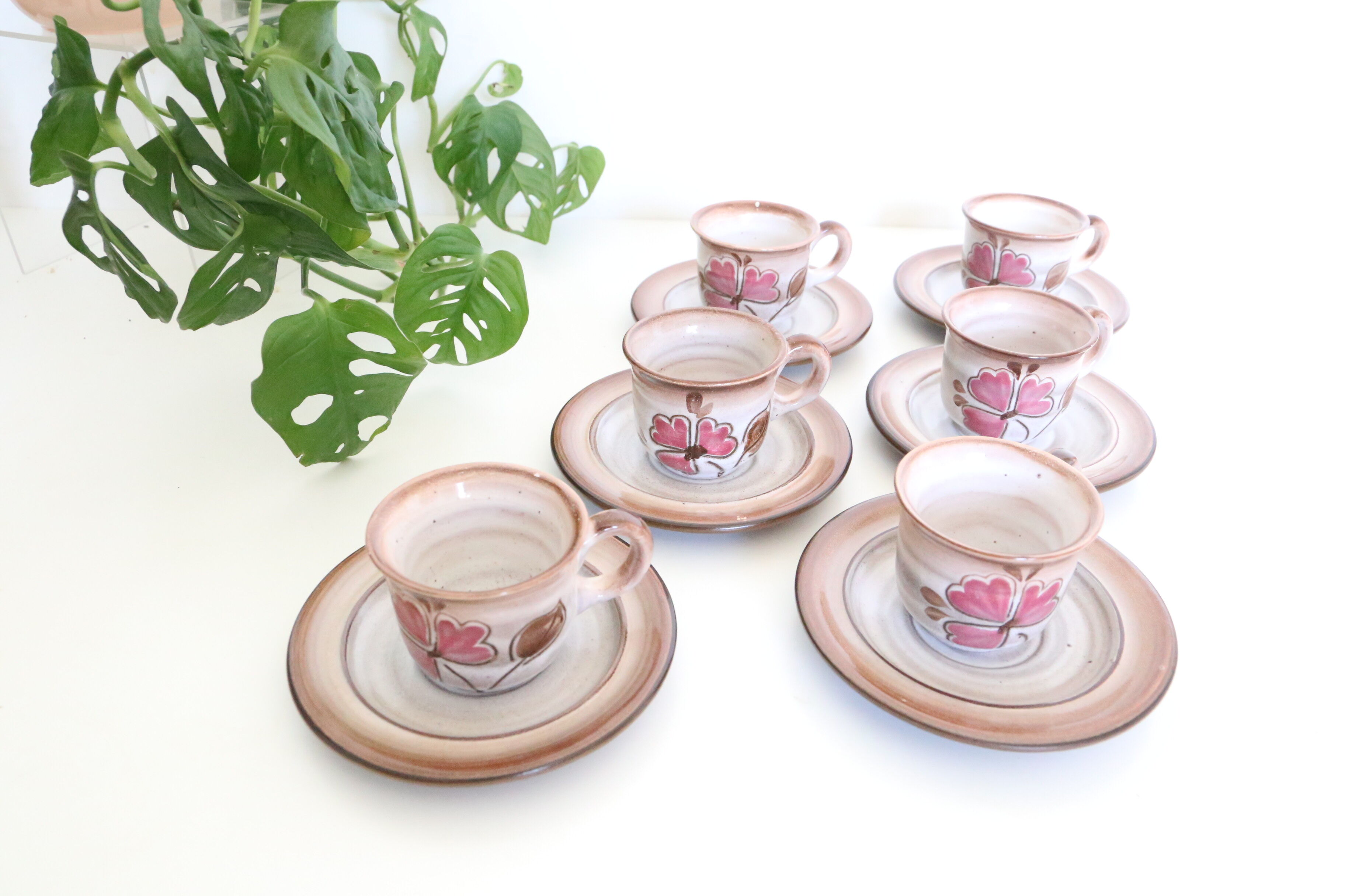 Set de 6 tasses et sous tasses Niderviller, vintage