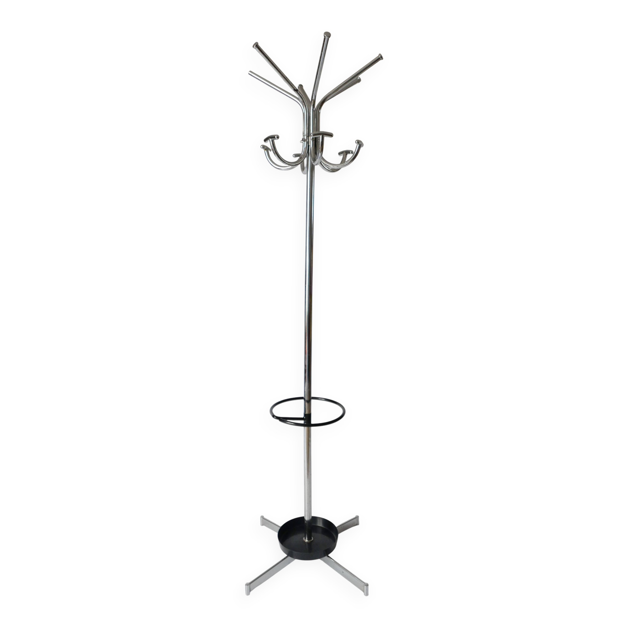 Vintage design coat rack from the 70s 1970s 1980s chrome metal