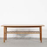 Midcentury Two Tier Teak Slatted Coffee Table.