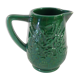 Old Little Vintage Green Pitcher in faience of ST CLEMENT flower basket decor