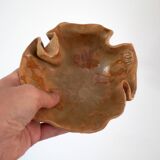 Handmade Small Ceramic Bowl, Signed Studio Pottery Piece, Folded Clay Style