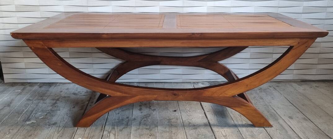 Table basse esprit colonial, Pier Import, années 80
