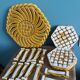 FPP Vallauris barbotine trivets, bottle coasters and knife holders