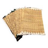 Braided placemats with pompoms