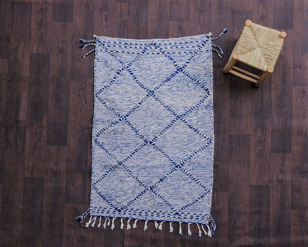 Berber carpet blue zanafi 95x145 cm