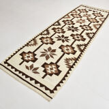Geometric kilim runner rug,107x325cm