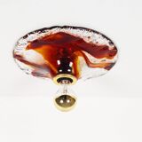 Vintage Rare 'Donut' murano glass wall lamps by La Murrina