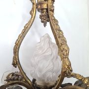 LOUIS XV style chandelier in gilded and patinated bronze with draped women