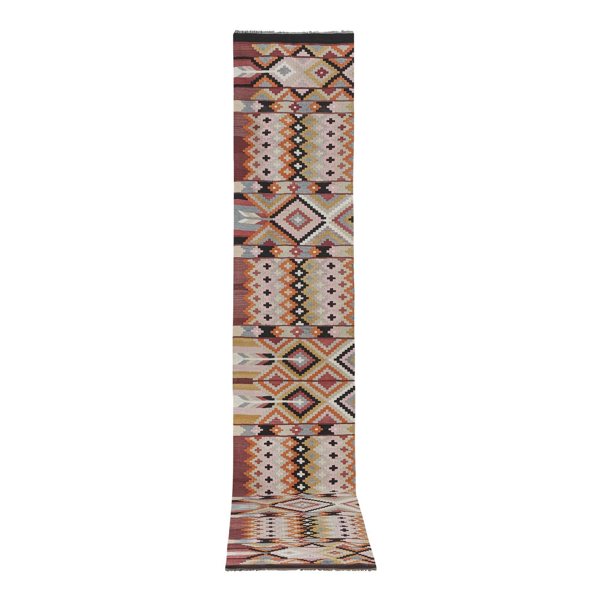 Tapis de couloir turc vintage 81x450 cm