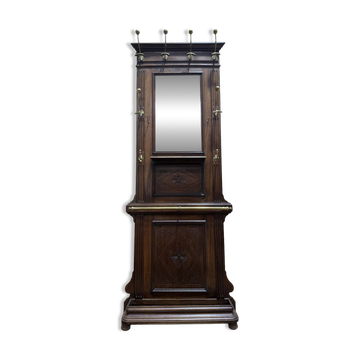 Portemanteau - Vestiaire Napoléon III en bois et laiton