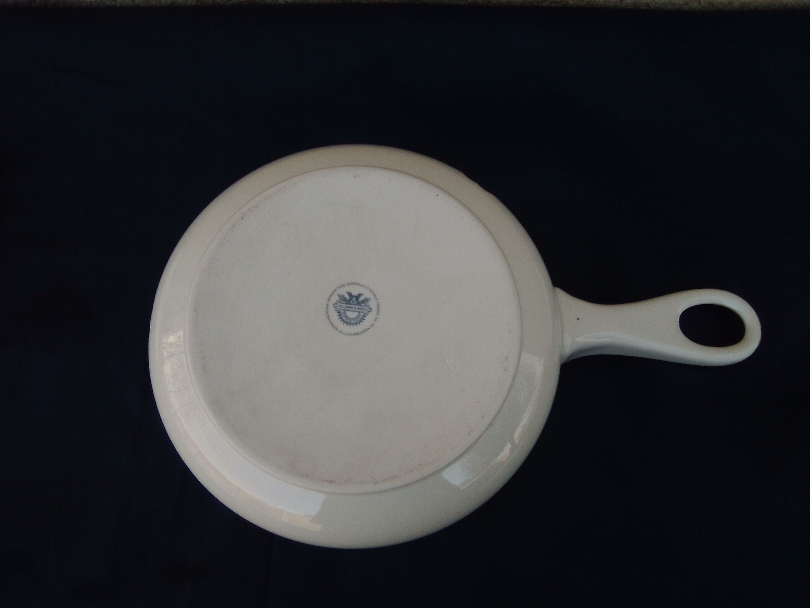 Poêlon caquelon Villeroy and Boch pattern flowers 70s pop age vintage diam 18 cm little served