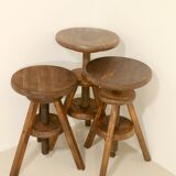 Set of 3 carpenter's screw stools