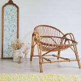 Rattan basket armchair, 1960s